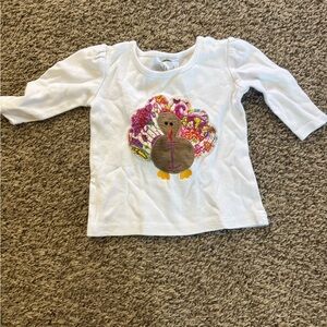Kids White Turkey Graphic Shirt